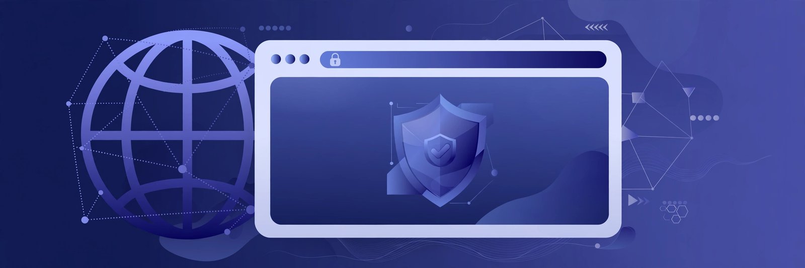 PR Proxy free web proxy - browser window with shield and globe
